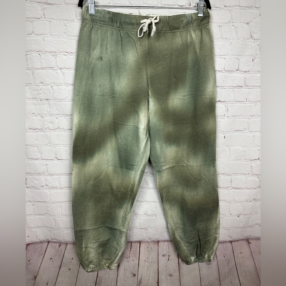 Treasure‎ & Bond Green Tie Dye Fleece Lined Sweatpants Joggers Sz M - Picture 1 of 4